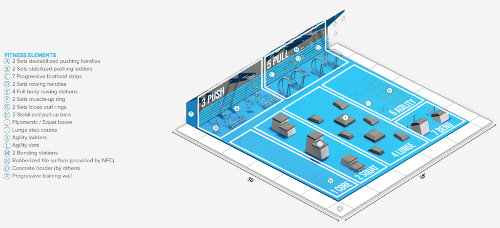 Conceptual rendering of the fitness court