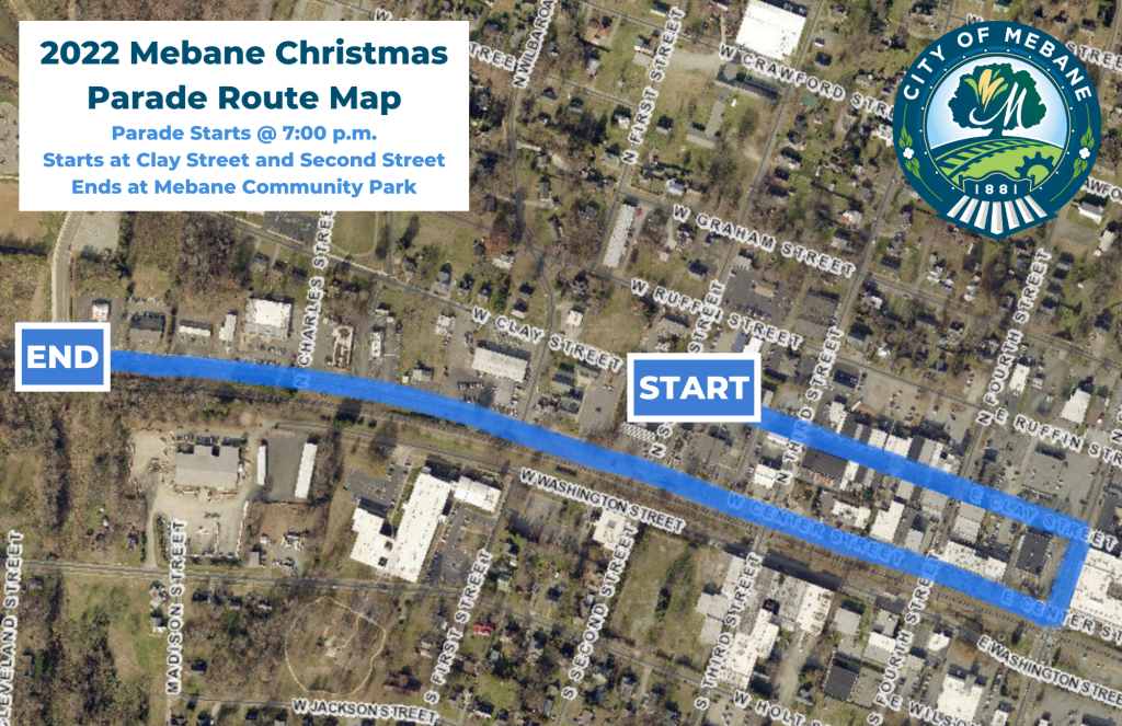 2022 Mebane Christmas Parade Route Map Mebane, NC