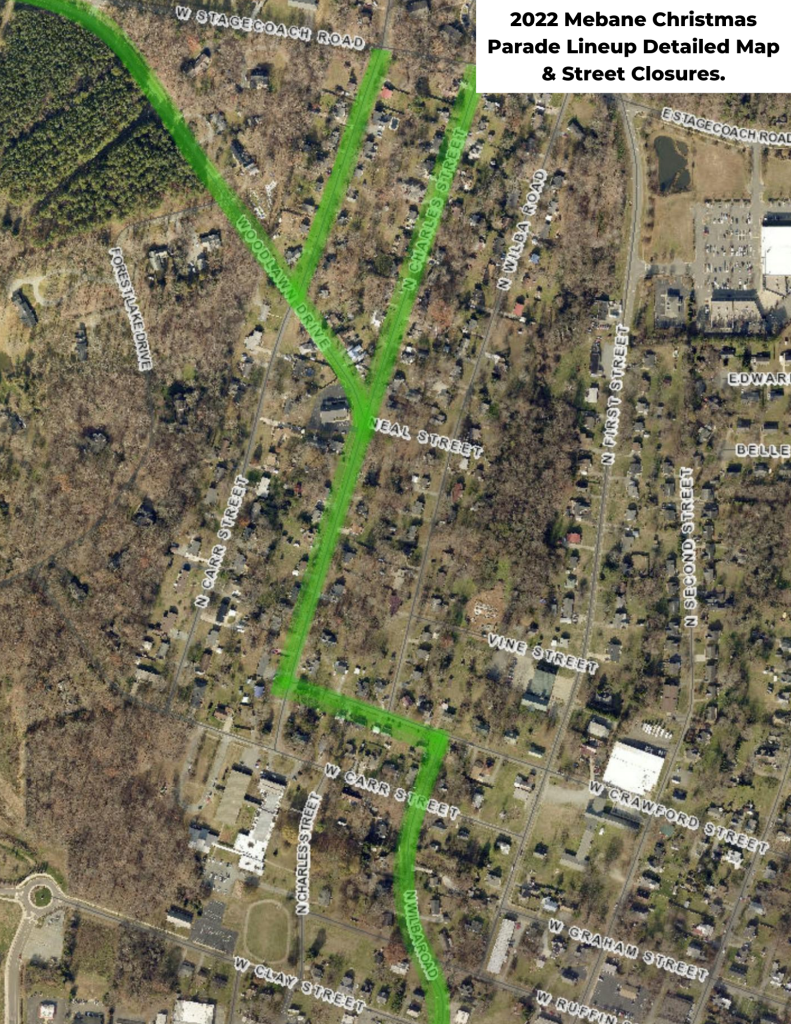 Copy Of 2022 Mebane Christmas Parade Lineup Detailed Map Mebane, NC