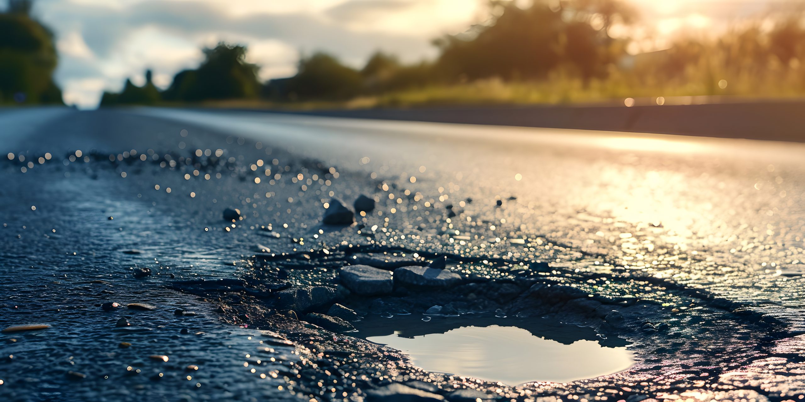 pothole after rain