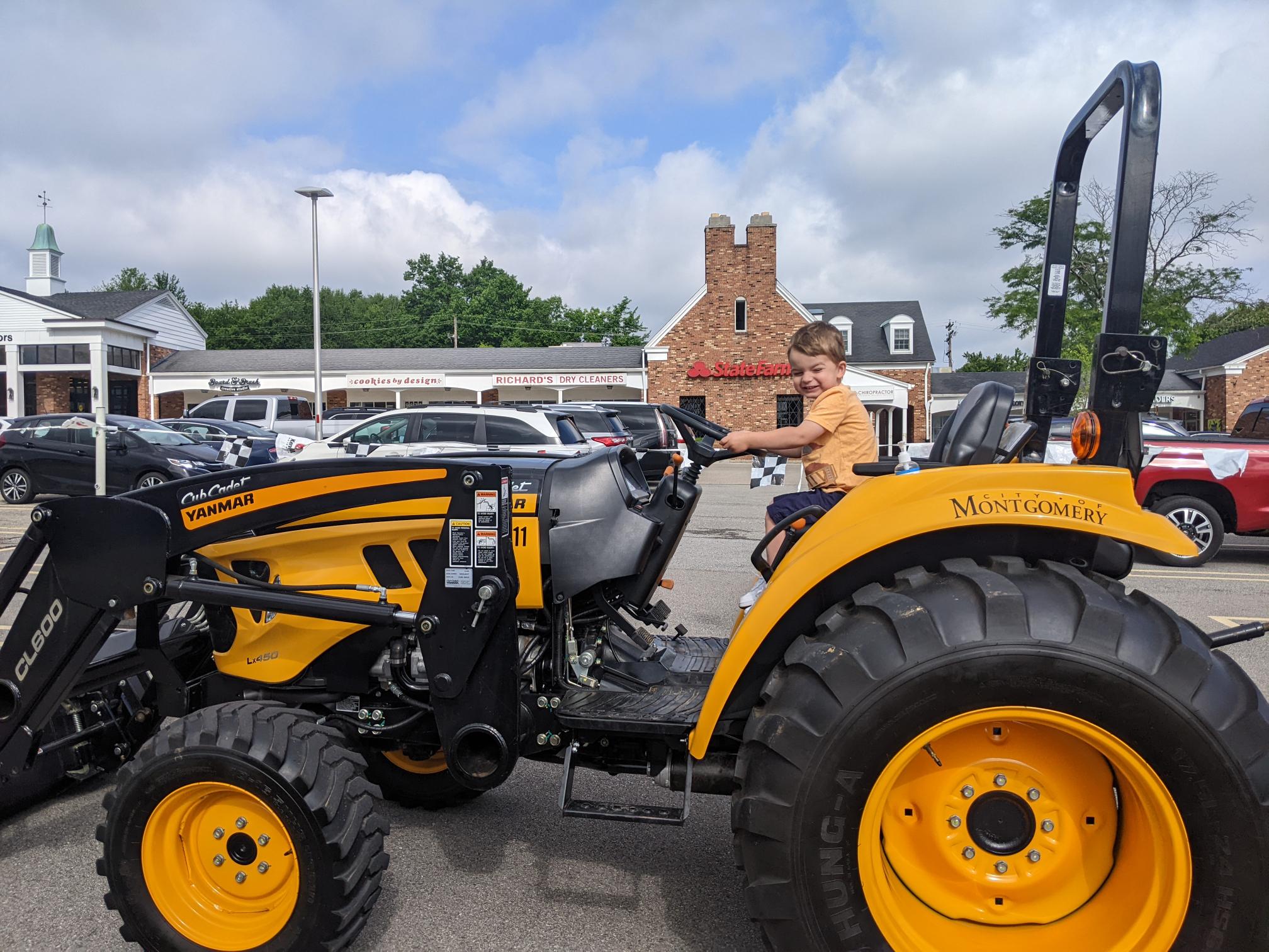 Child in a tractor