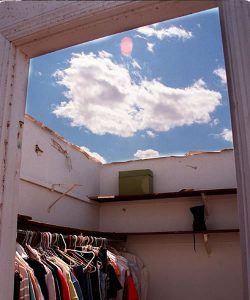 Closet exposed to the elements