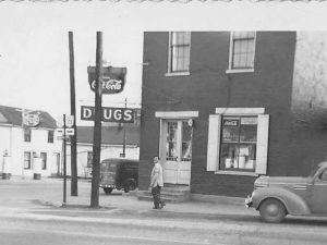 Southwest corner of Cooper and Montgomery in 1949