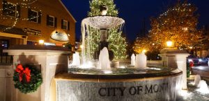 Plaza Fountain and Christmas tree