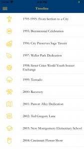 iPhone app history timeline