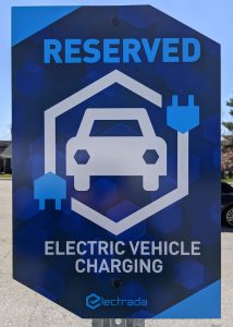 EV Charging Sign in Shelly Lane Parking Lot