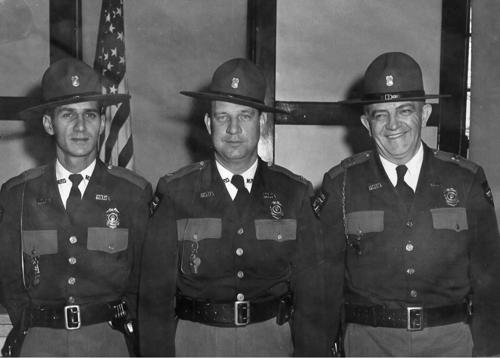 Left to Right, Joe Marcum, Chief Ray Moore, John Hasse 1957