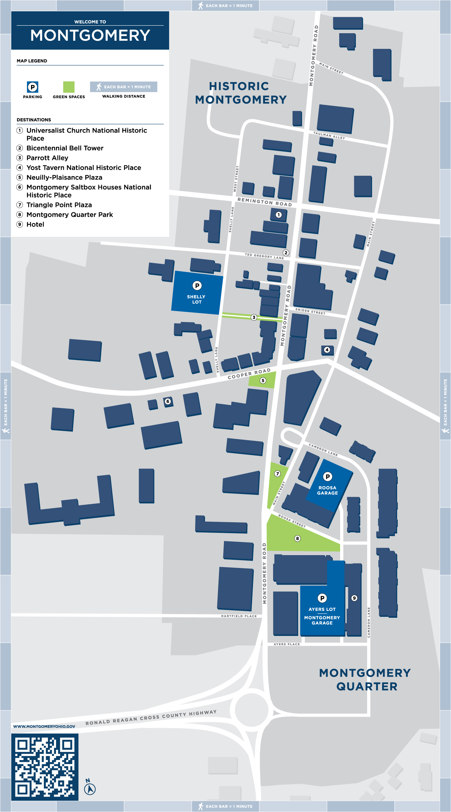 Montgomery Historic District and Montgomery Quarter Parking and Walking Map