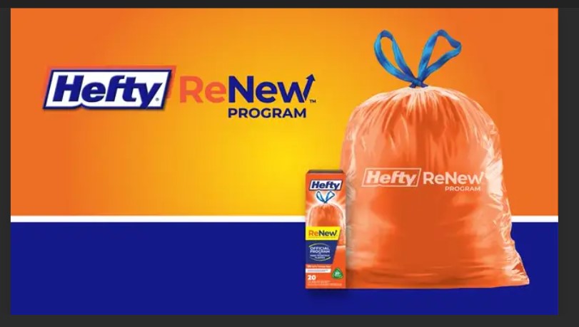 Hefty ReNew orange garbage bag