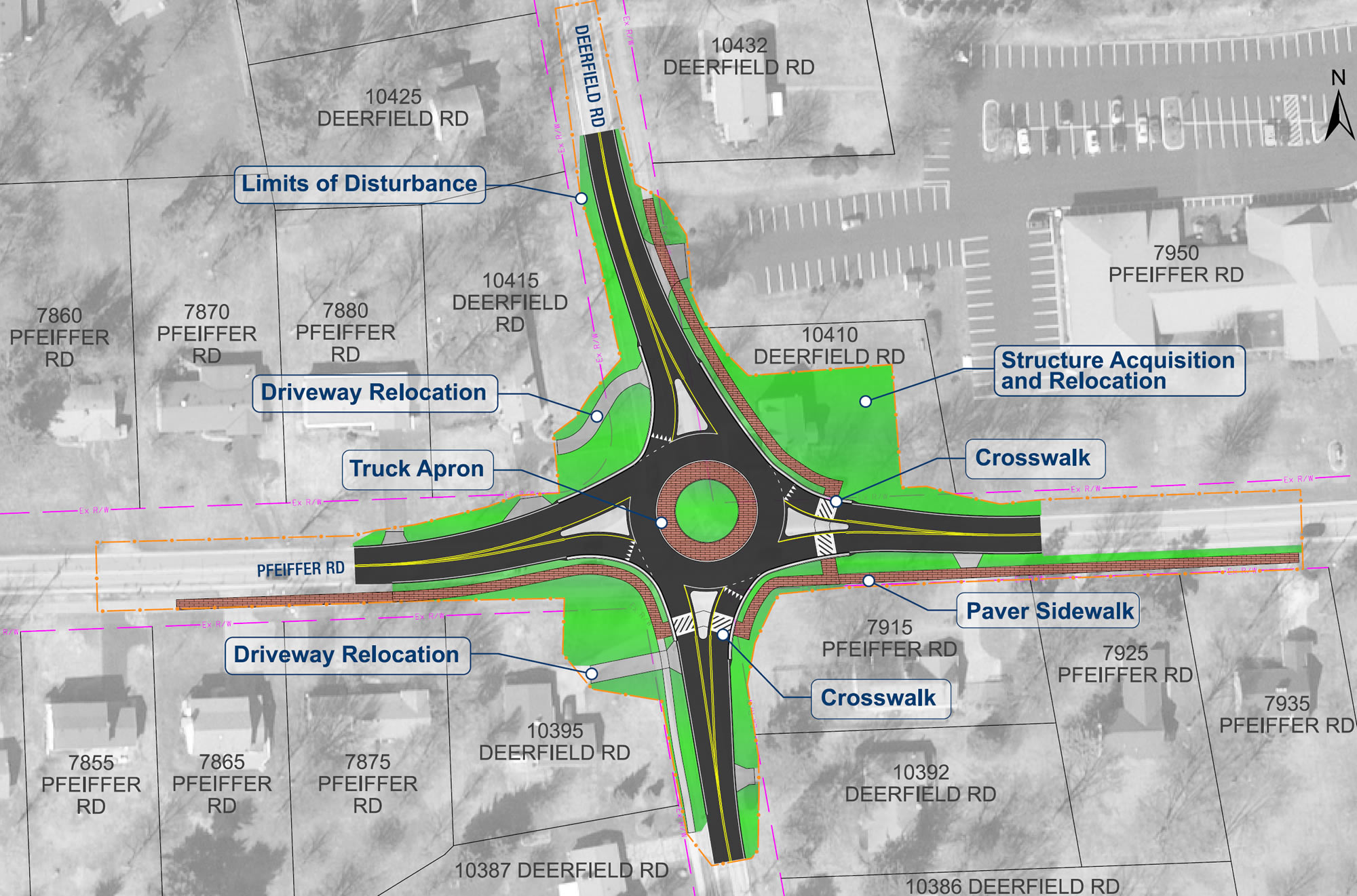 Pfeiffer Rd and Deerfield Rd. Intersectin Improvements