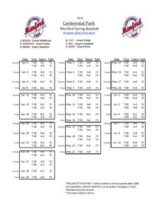 Double A Baseball Schedule