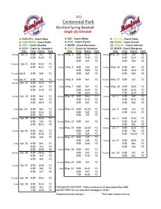 Single A Baseball Schedule