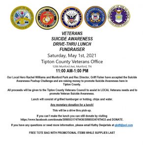 VETERANS SUICIDE AWARENESS DRIVE-THRU LUNCH FUNDRAISER