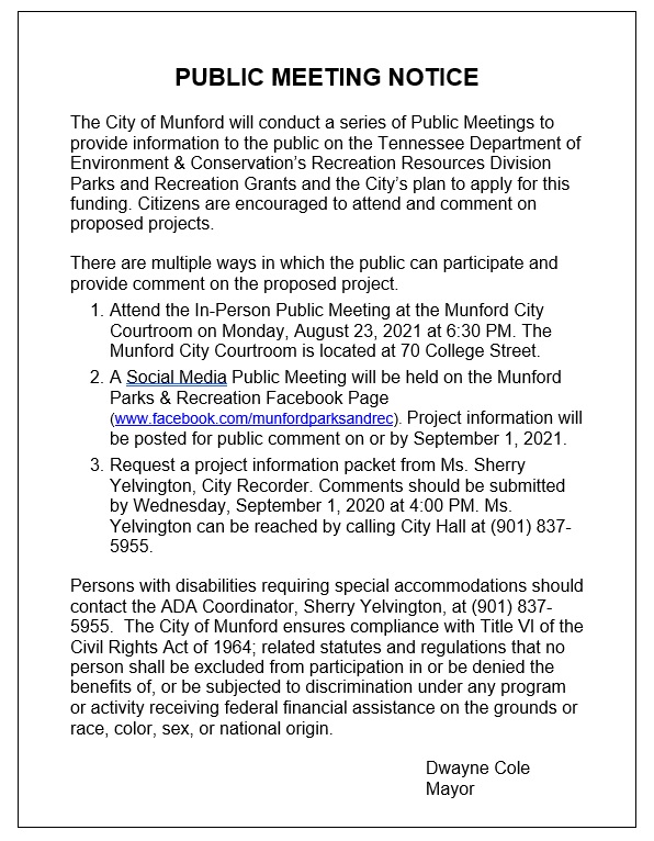 Public Meeting Notice