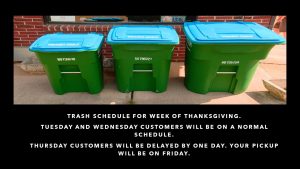 Thanksgiving Trash Schedule