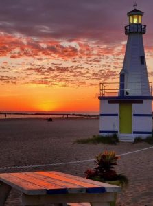 New Buffalo Lighthouse at sunset