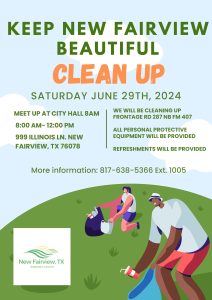 Keenp New Fairview Beautiful Clean Up Day June 29, 2024