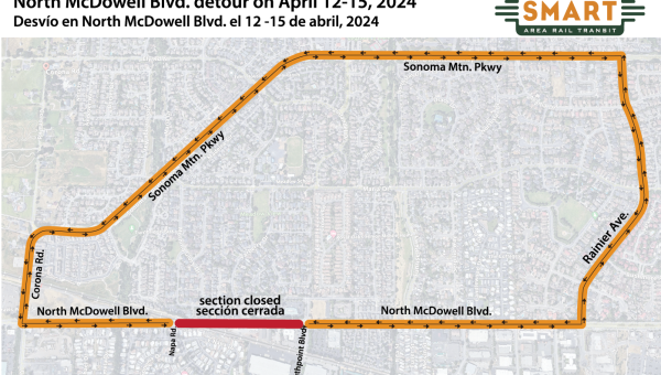 Map showing the N McDowell Detour