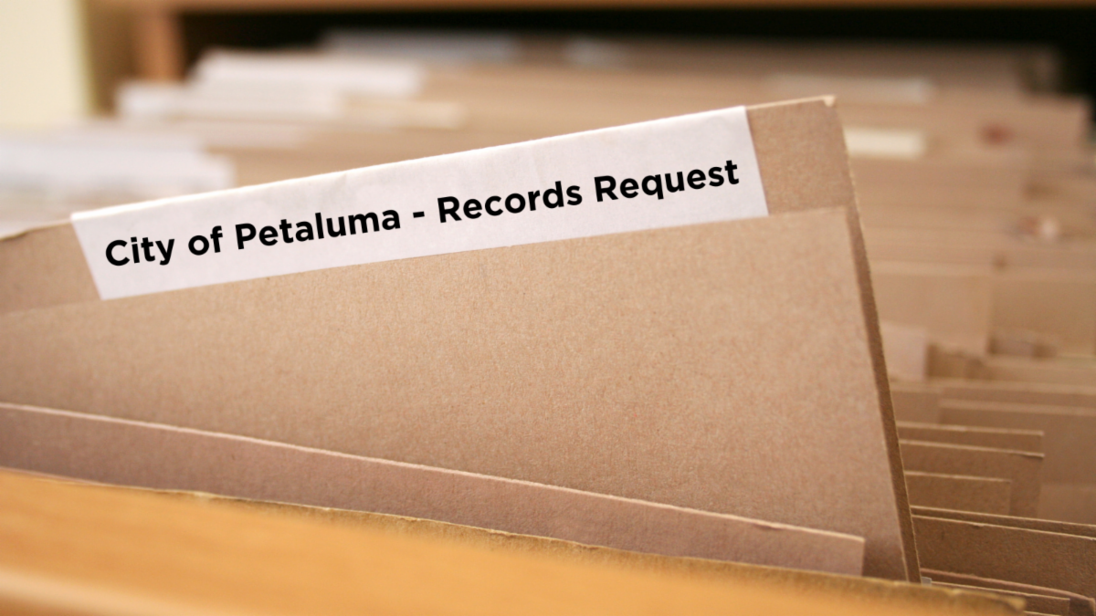 City of Petaluma public records request folders