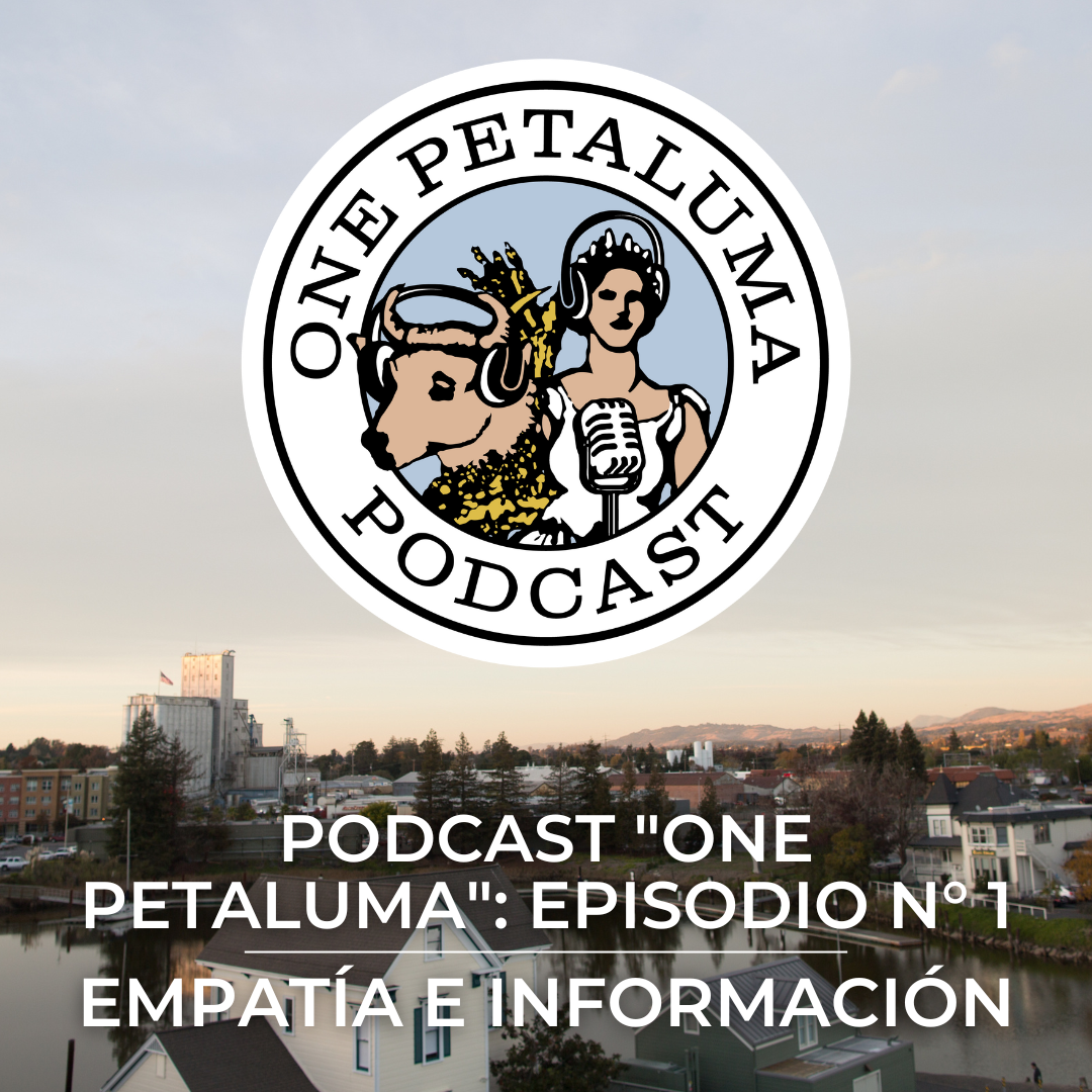 One Petaluma podcast logo Spanish