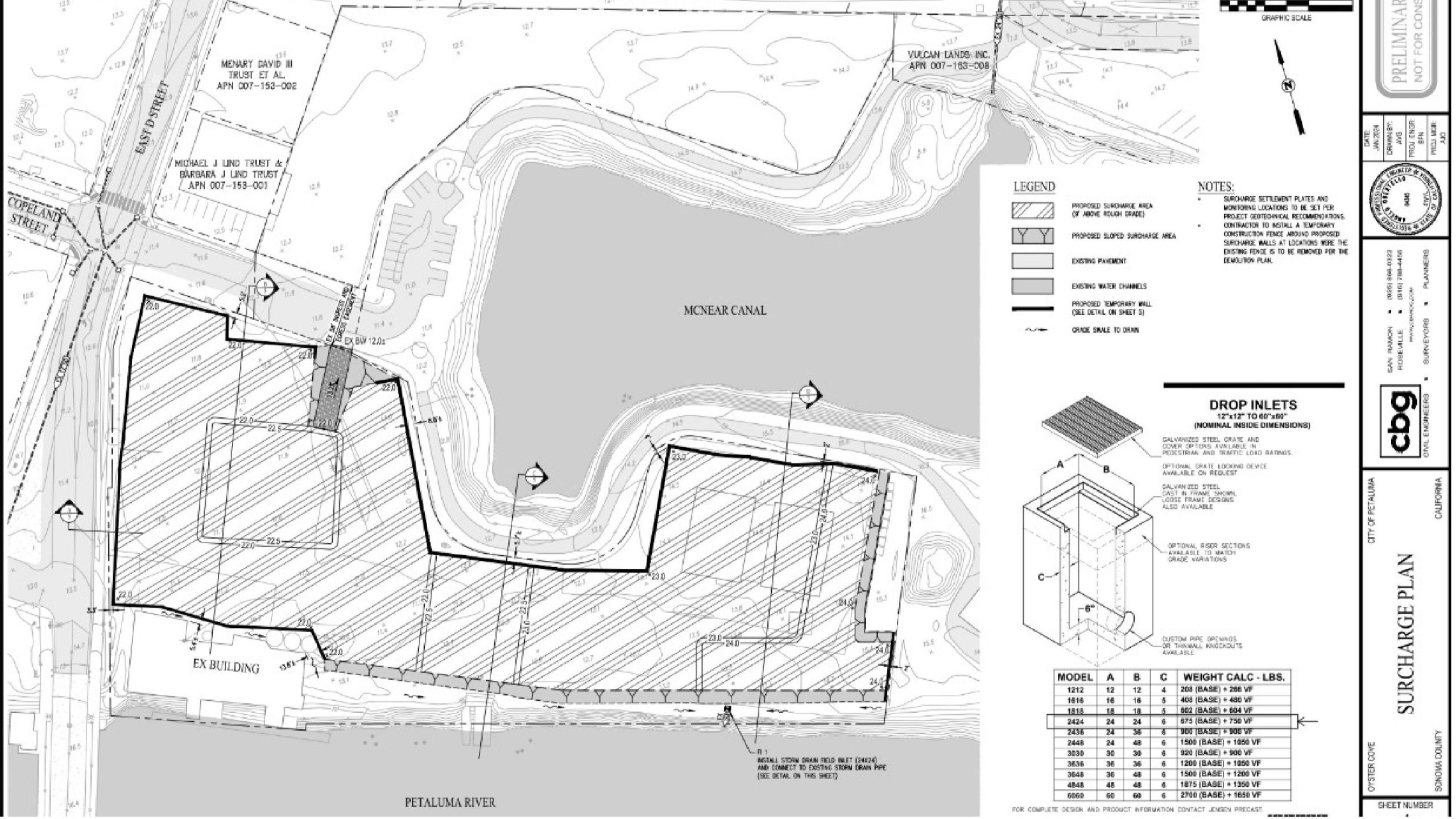 Oyster cove Surcharging detailed map scaled size