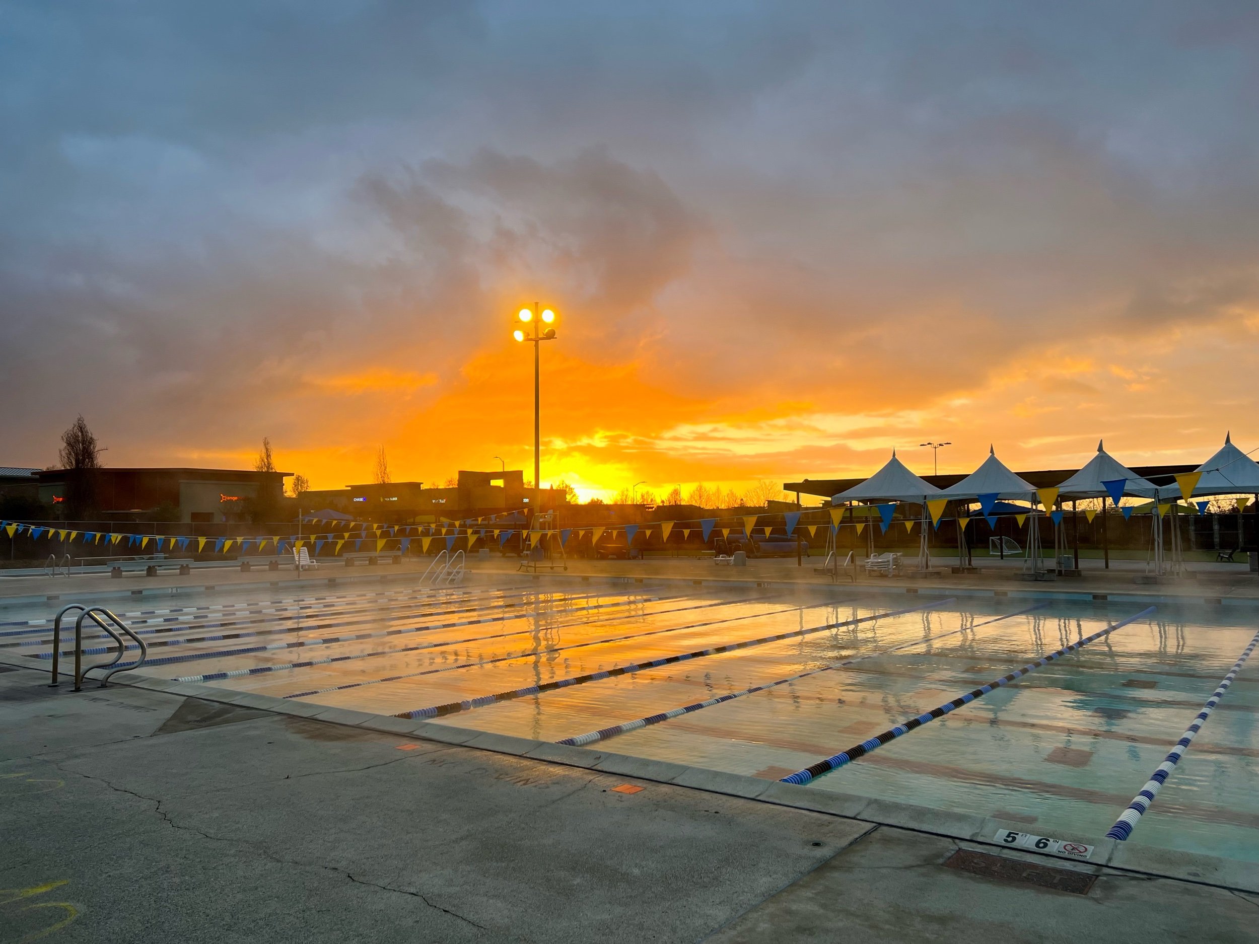 Petalum Swim Center 1 Swimming Pool at Dawn