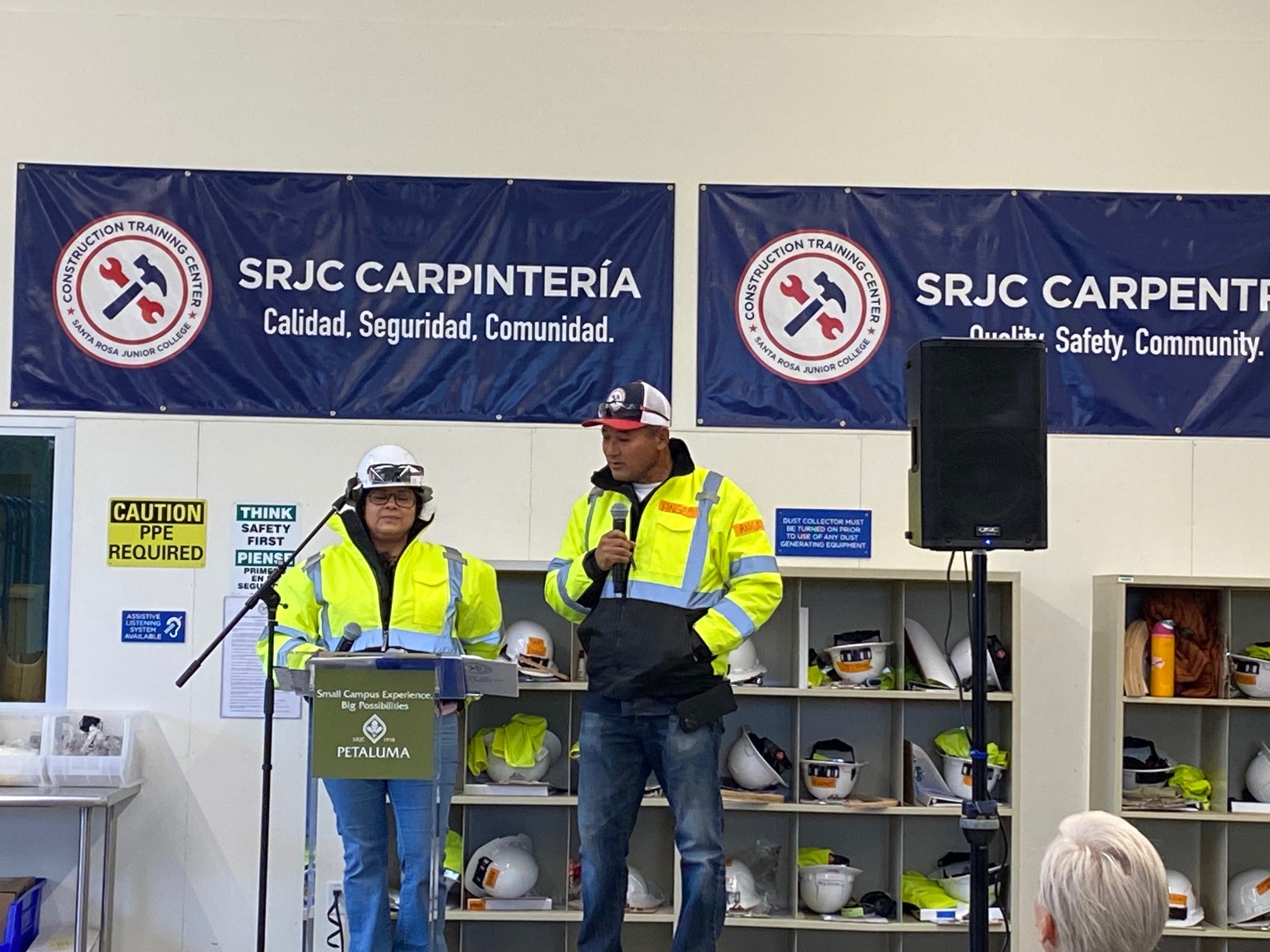 SRJC Construction Students speaking at opening event