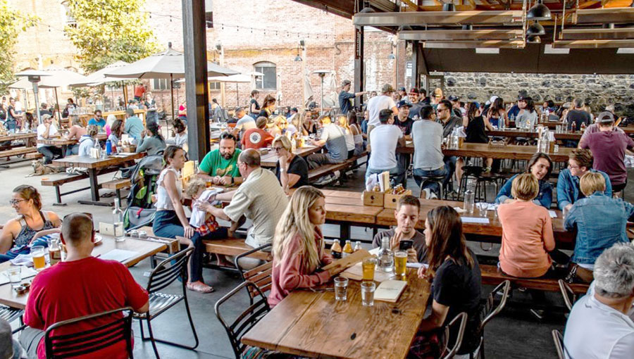 People dining at a restaurant 