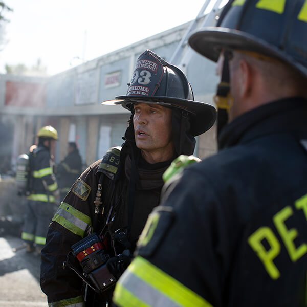 photo of firemen at scene