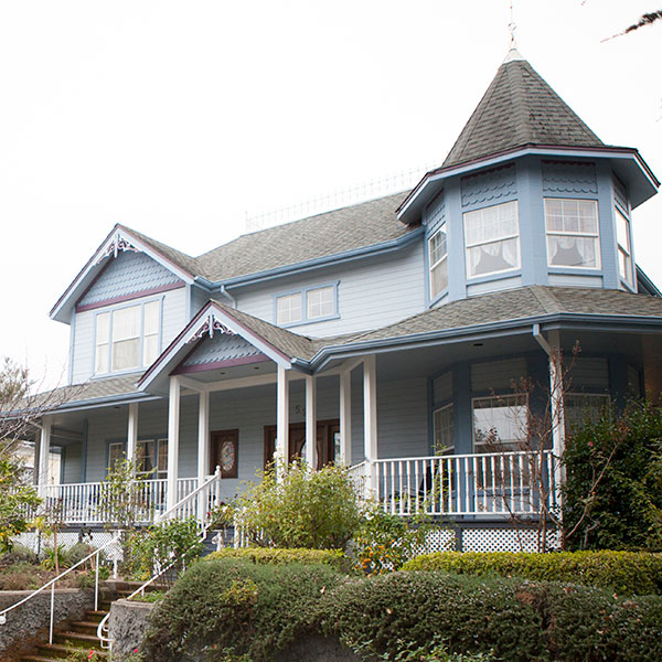 photo of blue house