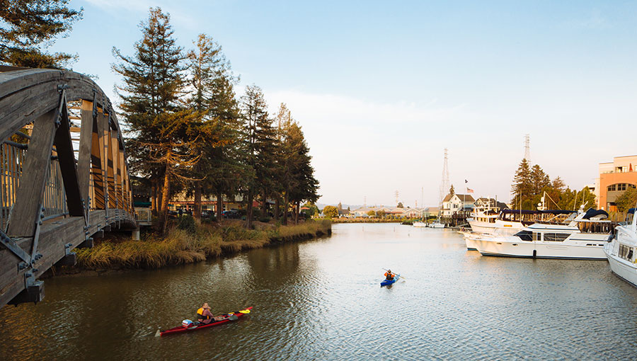 photo of kayakers on the river