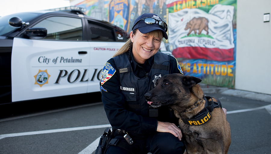 photo of officer and police dog