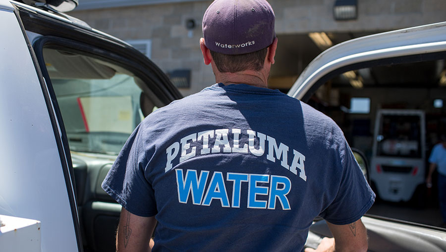 photo of employee with Petaluma Water shirt