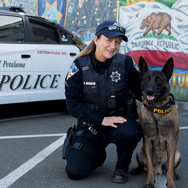 Police officer with police dog