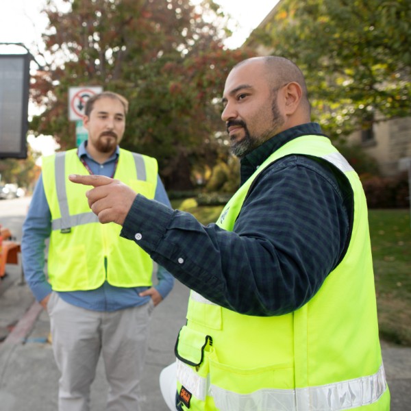 City engineers in the field