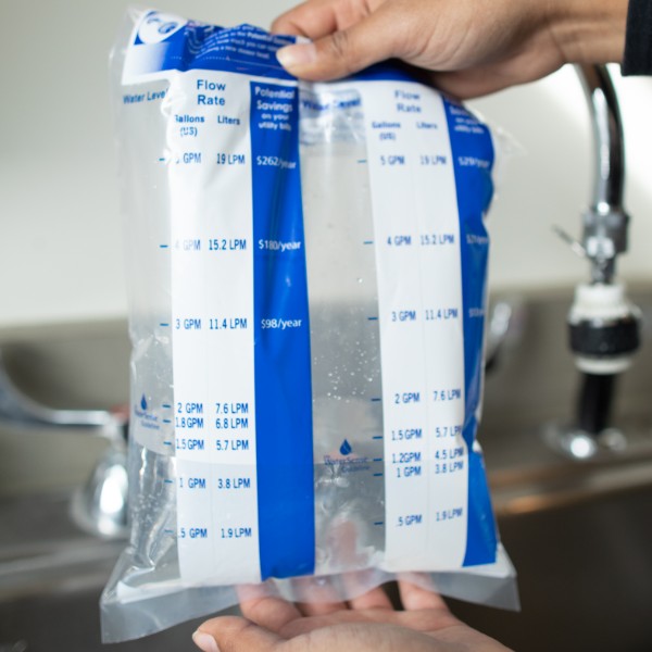 photo of water flow rate bag