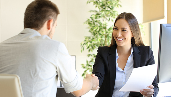 new hire handshake