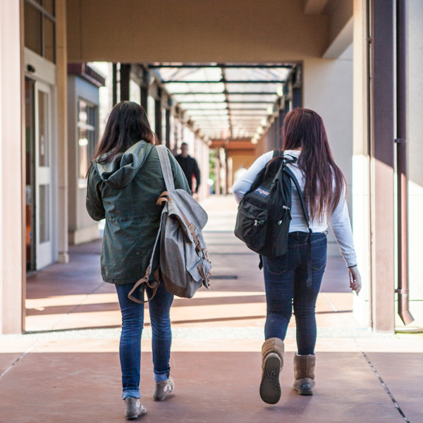 students walking