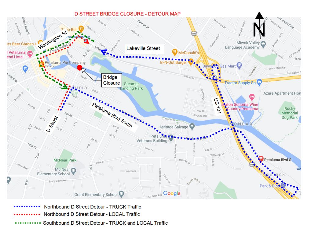 D Street Detour Map