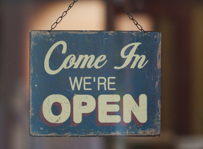 Covid Open Sign