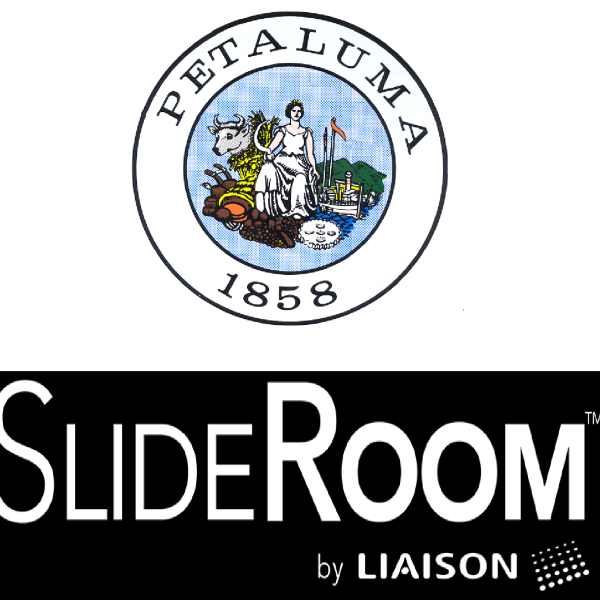 city of petaluma logo with slideroom logo