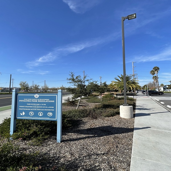 Parks and Rec sign at park