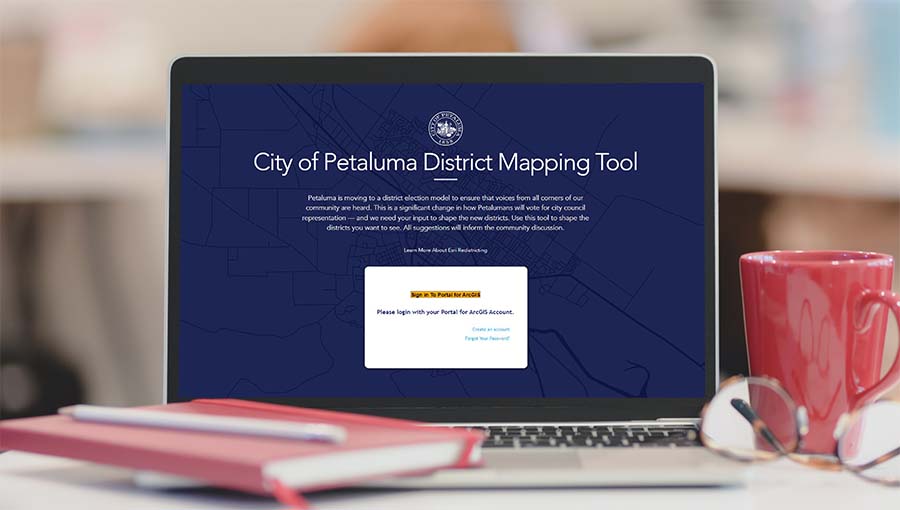 district mapping tool on screen