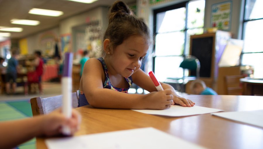 picture of child coloring