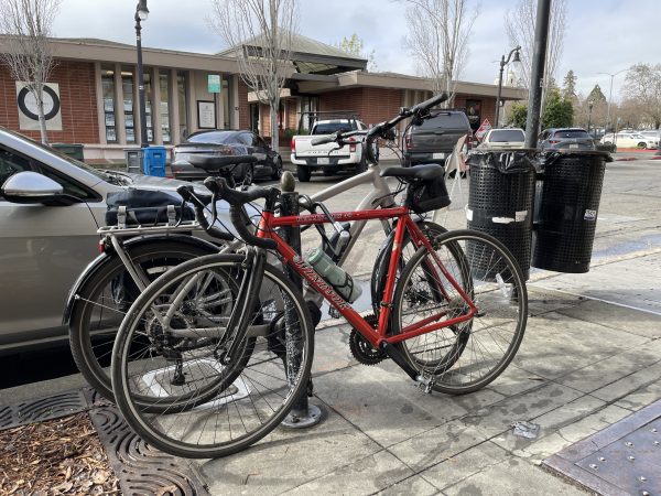 Image of two bikes on a bike rack