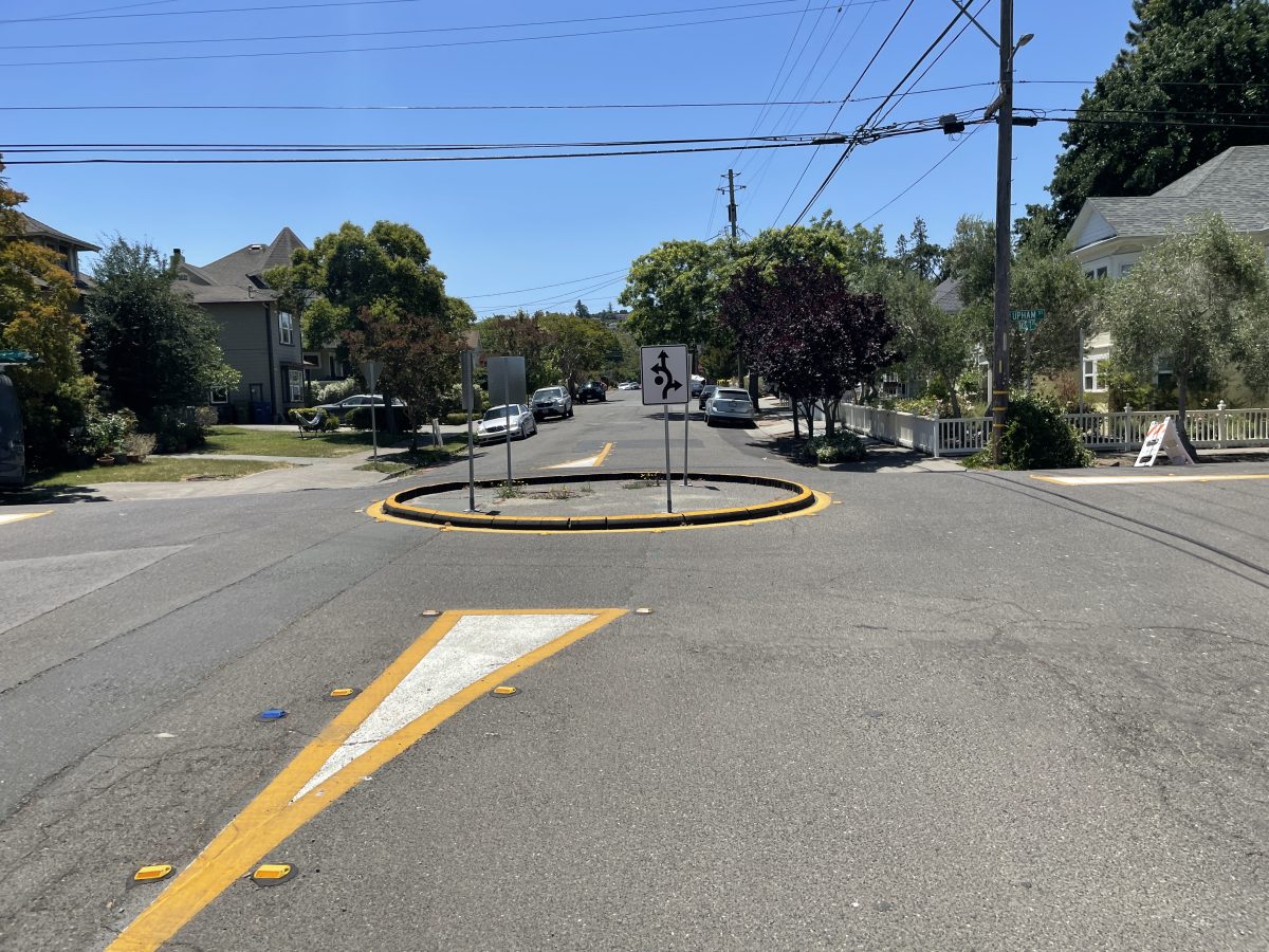 Roundabout on Upham Street