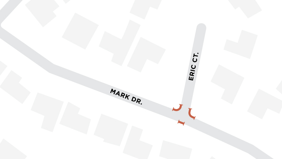 Mark Drive and Eric Court Map