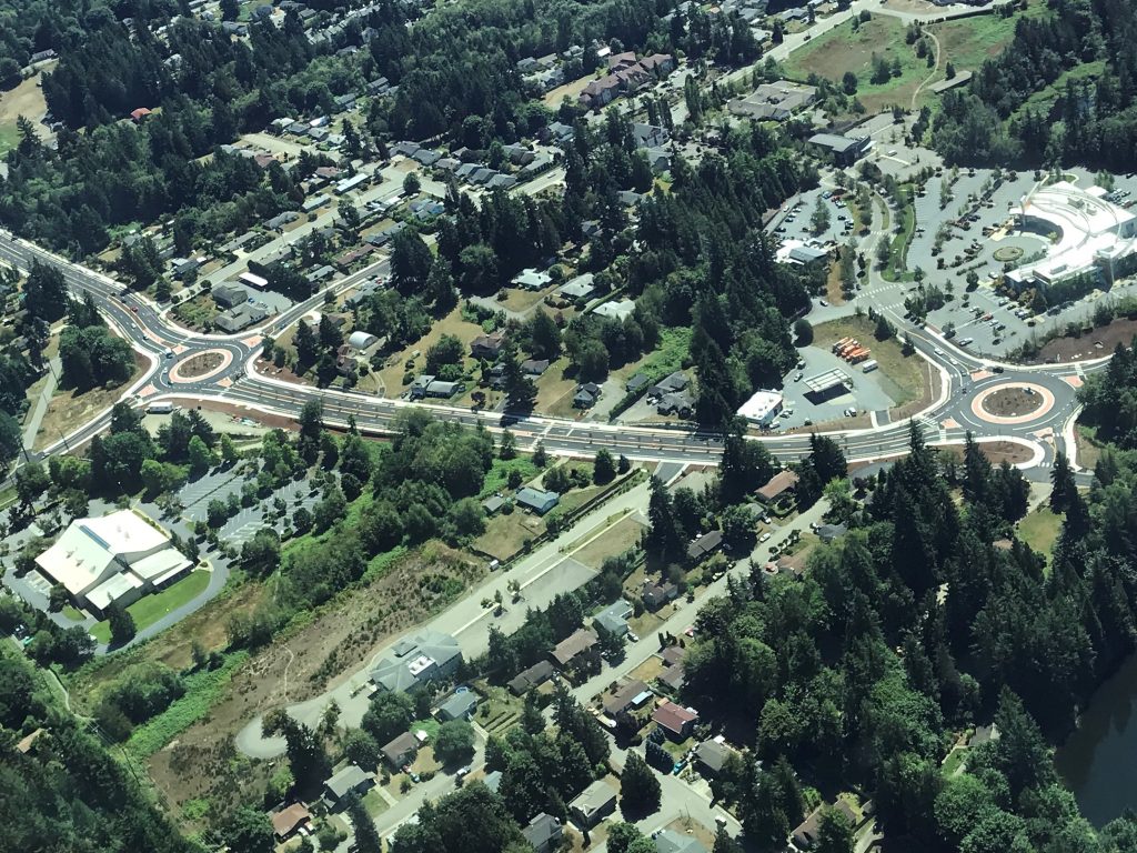 Ariel view of Tremont roundabouts