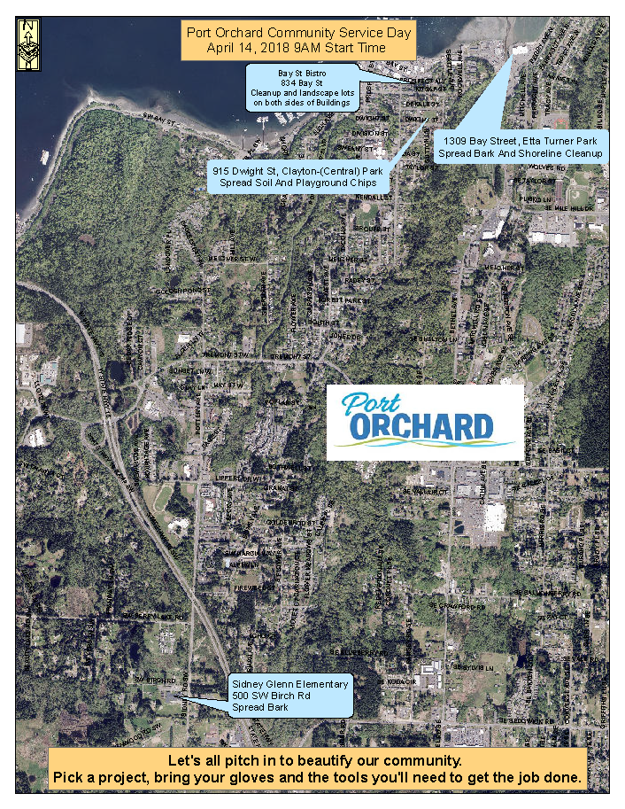 April 14 2018 Port Orchard Community Service Day DATE MOVED TO