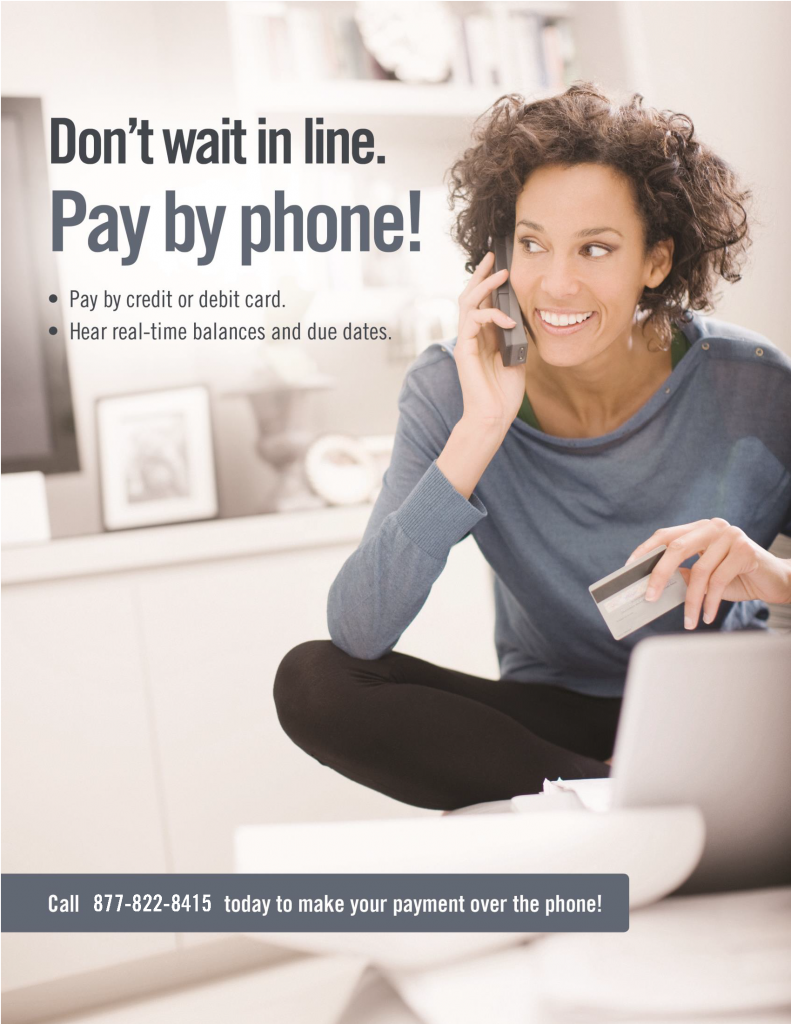 pay utilities over the phone flyer